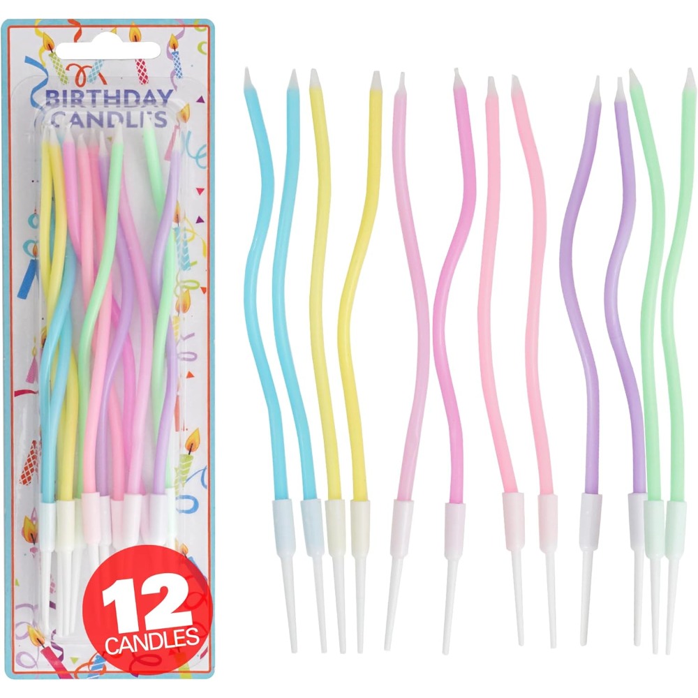 Supplies Of Candle - Rainbow Spiral Birthday Cake Candles Set