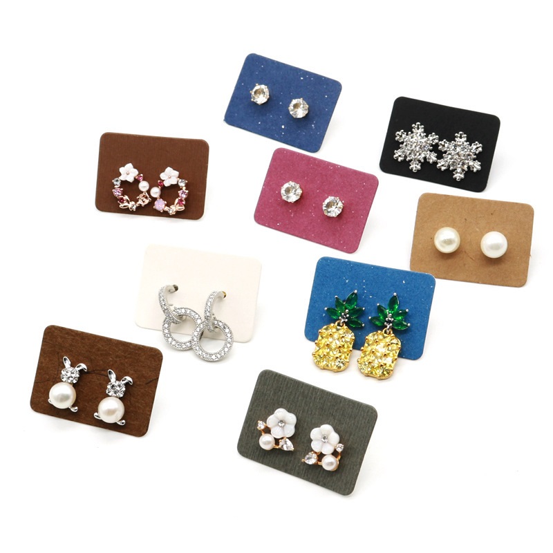 Kraft Hang Tag - 3.5*2.5cm 100Pcs/lot Kraft Paper Ear Studs