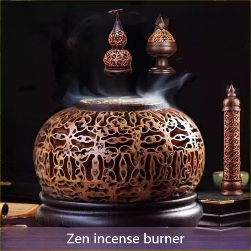 Zen Candle Supplies - Circle/Gourd/ Vertical/Boshan/Creative Wooden Hollow Incense Burner/Home