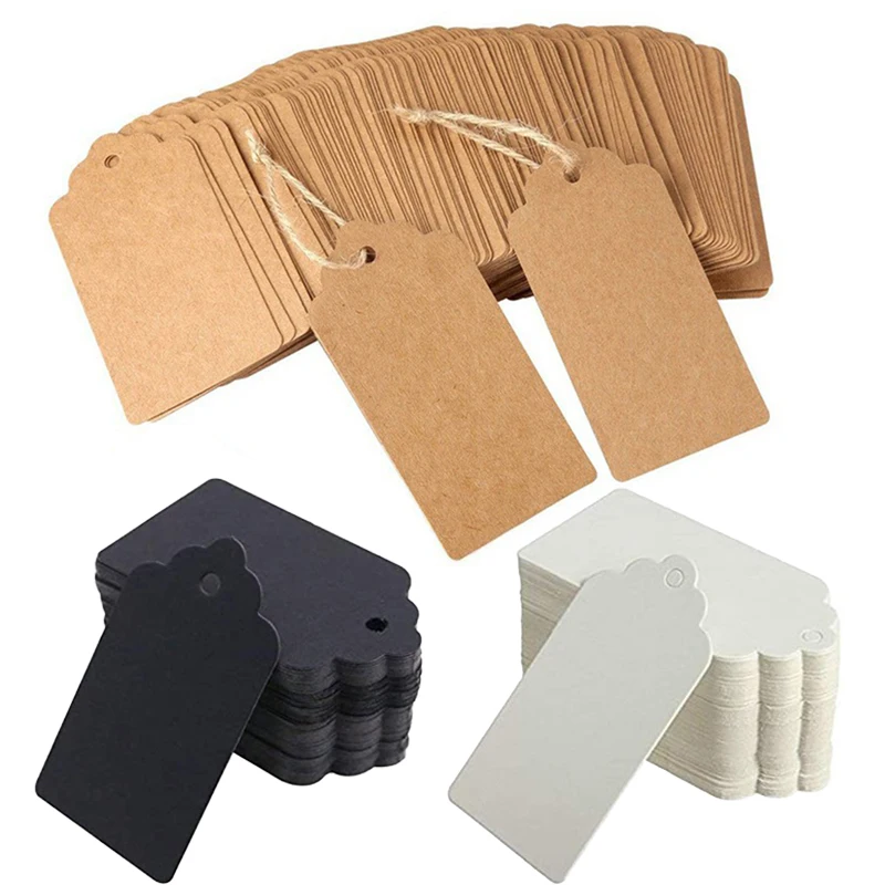Kraft Hang Tag - 100Pcs Multi-sizes Kraft Paper Hang Tags