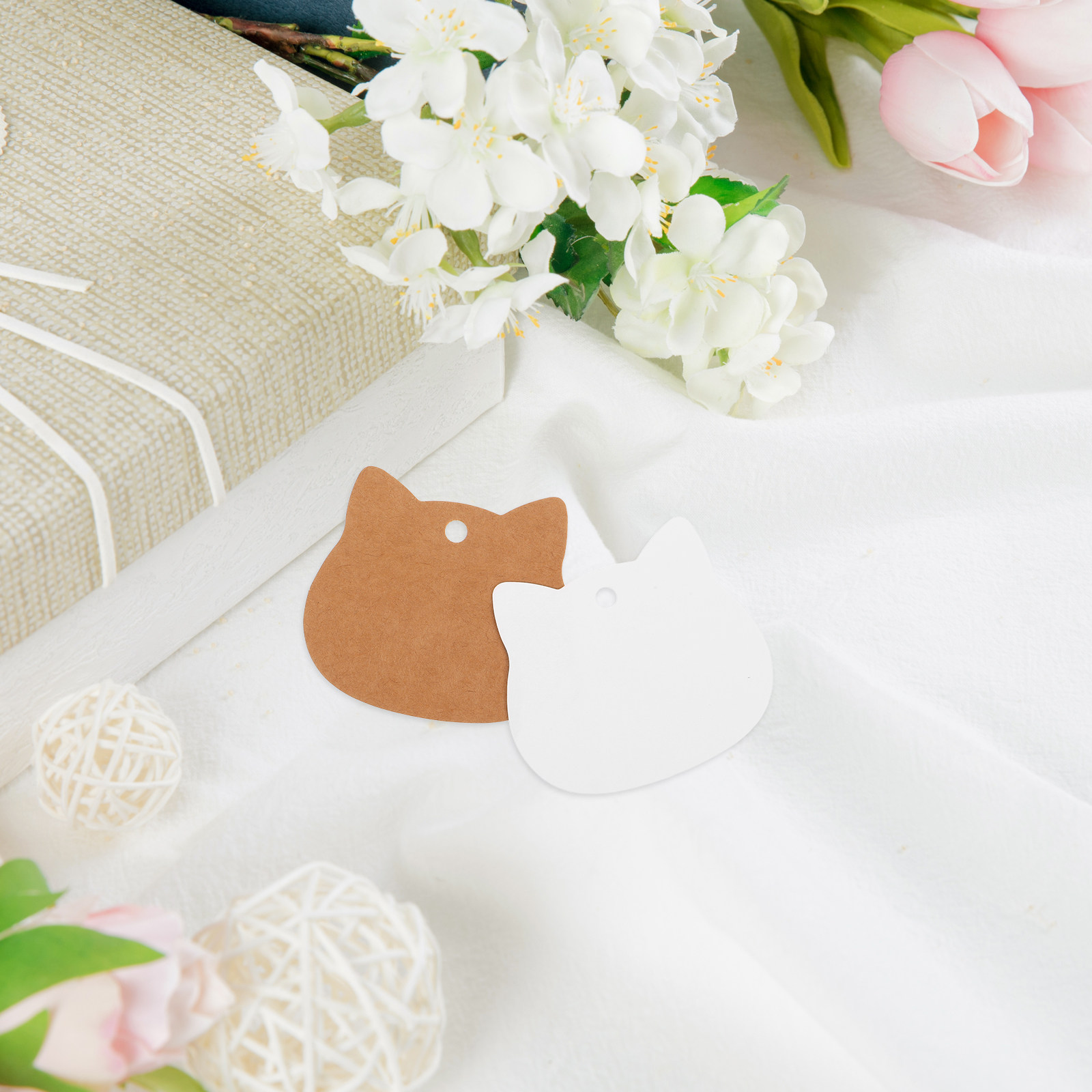 200Pcs Cat Shaped Kraft Paper  - đánh giá và giá Kraft Hang Tag