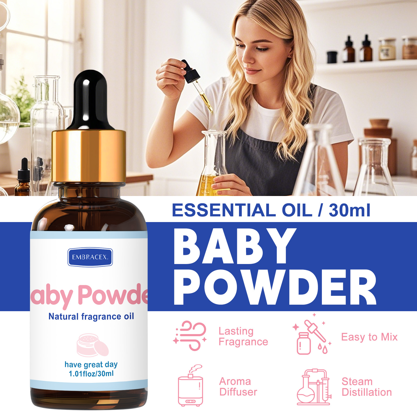 30ml Baby Powder Essential Oil - đánh giá và giá Candle Oil Supplies