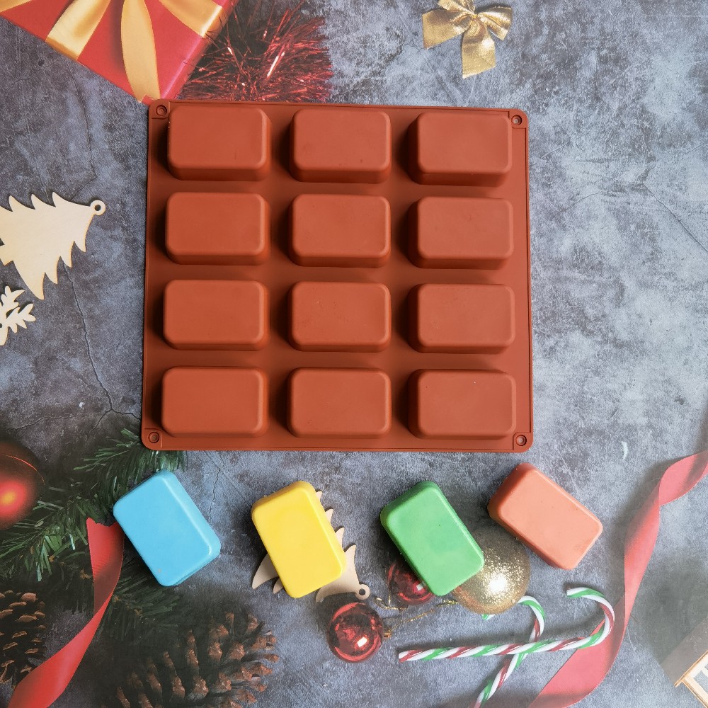 12 Cavity Square Silicone Soap - đánh giá và giá Candle Making Supplies Online